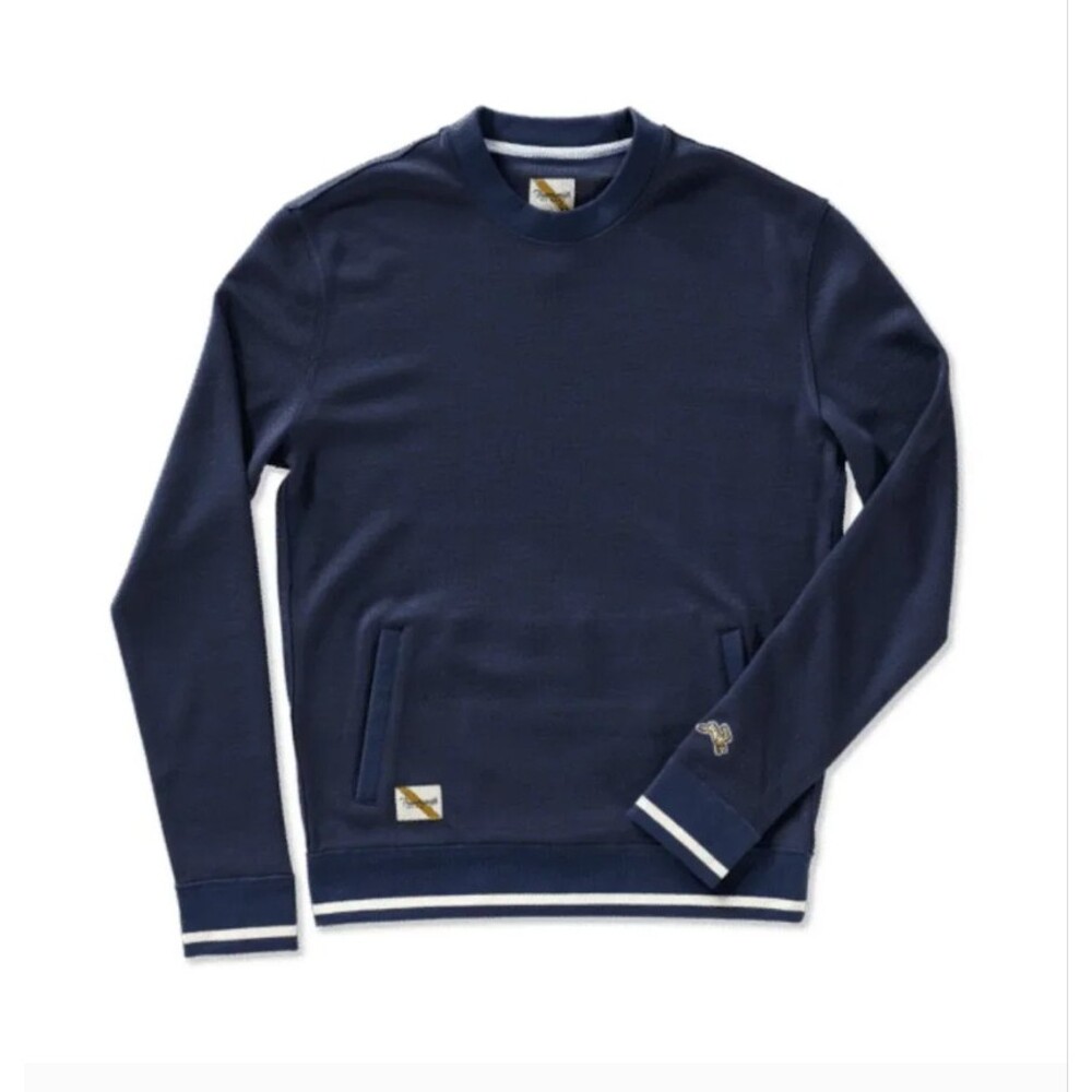Tracksmith Emil Merino Wool Crew Sweater in Navy Size Medium